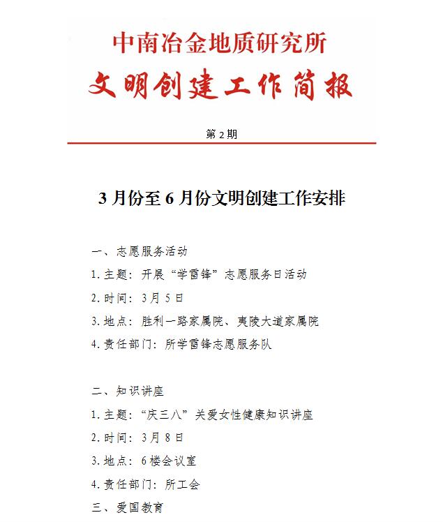 文明創(chuàng)建工作簡報(bào)第2期